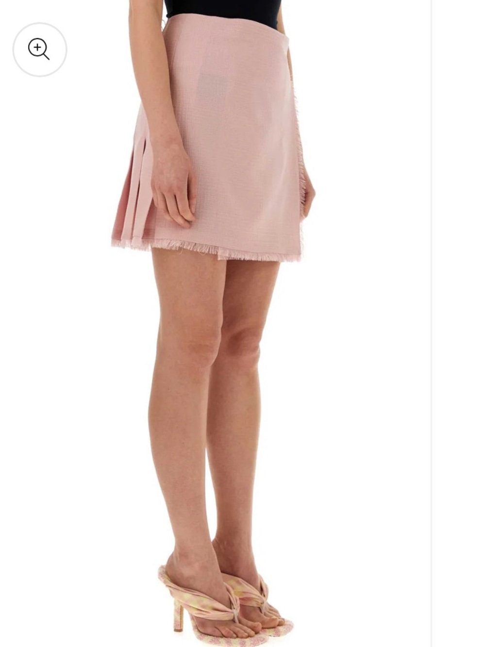 Burberry pink wool skirt with leather trim